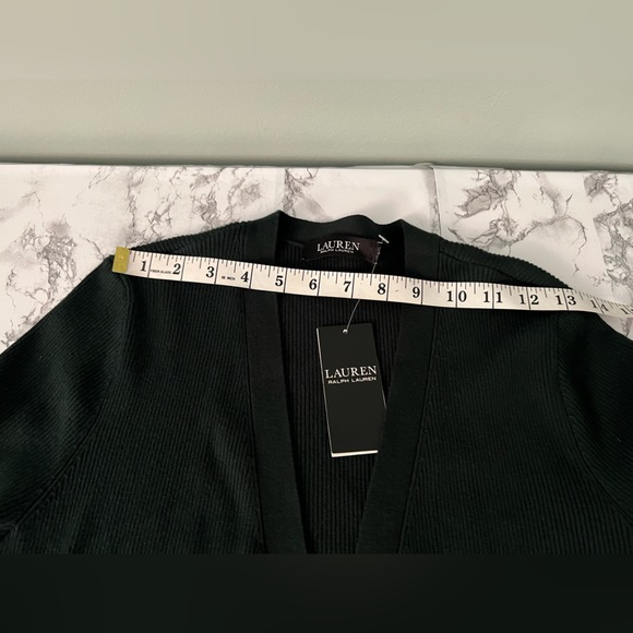 Lauren Ralph Lauren Solid green Ribbed Cardigan w/ Pockets, Size M , NWT!! - Picture 15 of 15
